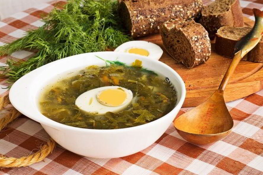 Рецепт зеленых щей с потрошками