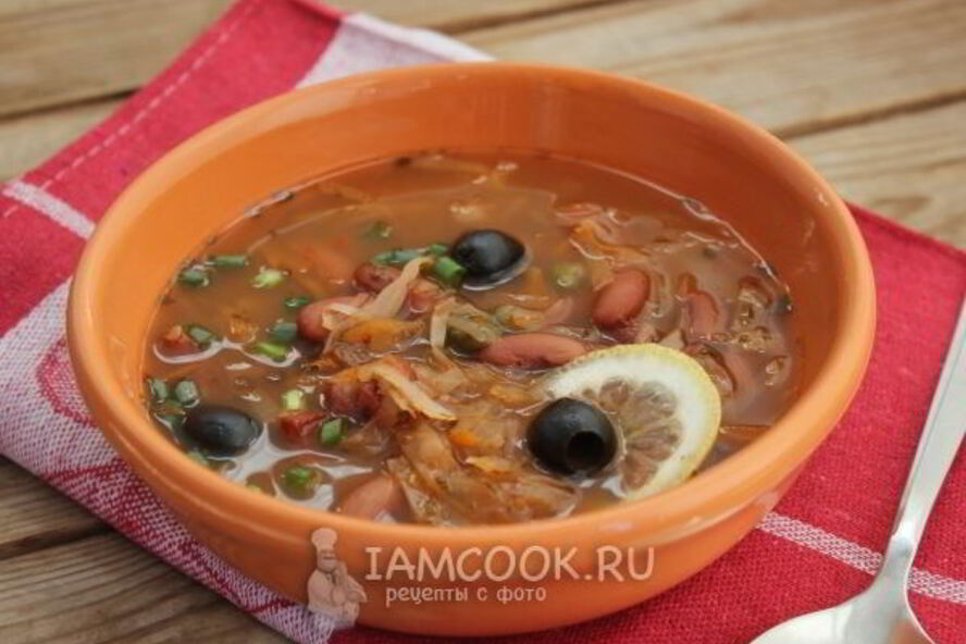 Рецепт солянки с фасолью