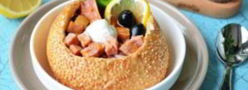 солянка с копченостями в хлебе. Шаг 10