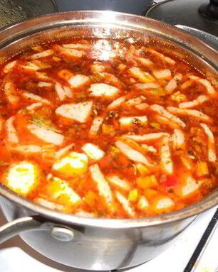 Харчо из копченой свинины с морковкой