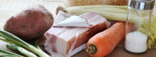 гороховый суп-пюре с варено-копченой грудинкой. Шаг 5