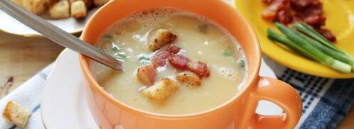 гороховый суп-пюре с варено-копченой грудинкой. Шаг 14