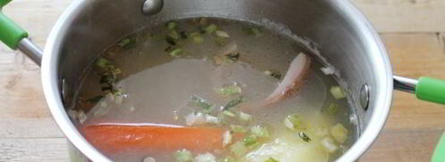гороховый суп-пюре с варено-копченой грудинкой. Шаг 11