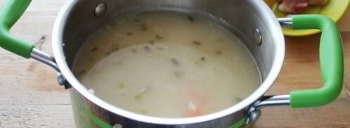 гороховый суп-пюре с варено-копченой грудинкой. Шаг 12