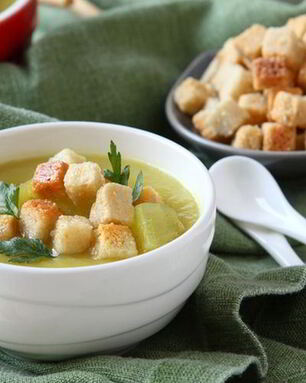 Картофельный суп-пюре с ветчиной