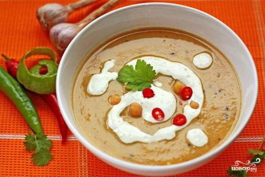 Рецепт пряного супа-пюре из нута