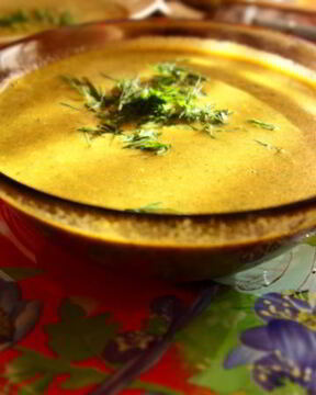 Суп-пюре из моркови и шпината