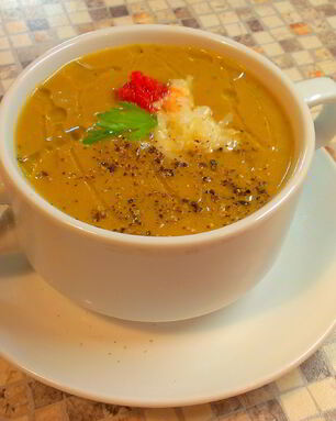 Суп-пюре из запеченных баклажанов