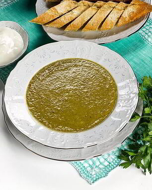 Суп пюре из зеленой чечевицы