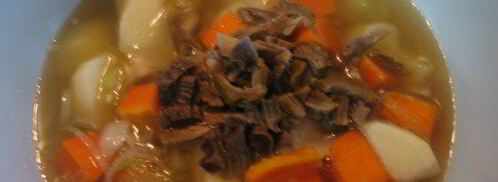 суп-пюре с тыквой на бульоне из сухих белых грибов. Шаг 5