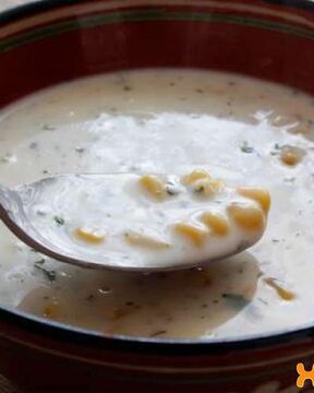 Сырный суп-пюре с консервированной кукурузой