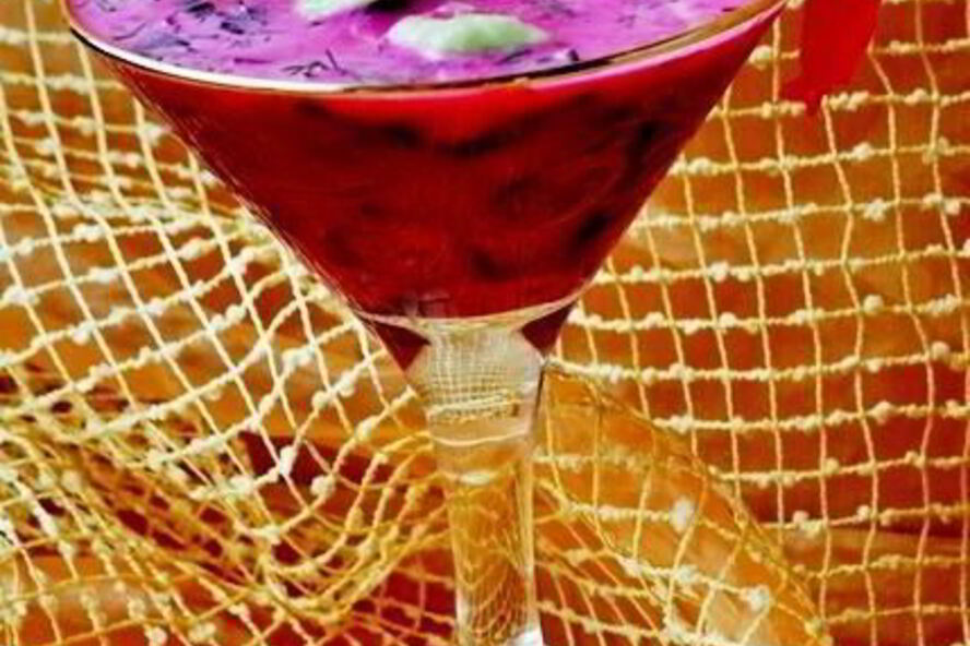 Рецепт холодного свекольника с креветками