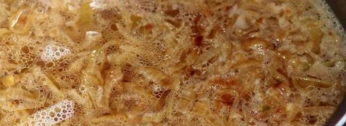 луково-сырный суп с гренками. Шаг 5