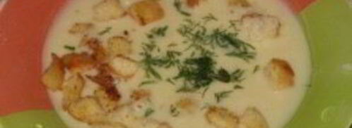 сливочно-сырный суп с чесночными сухариками. Шаг 8