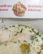 Суп сырный с фрикадельками и кедровыми орешками