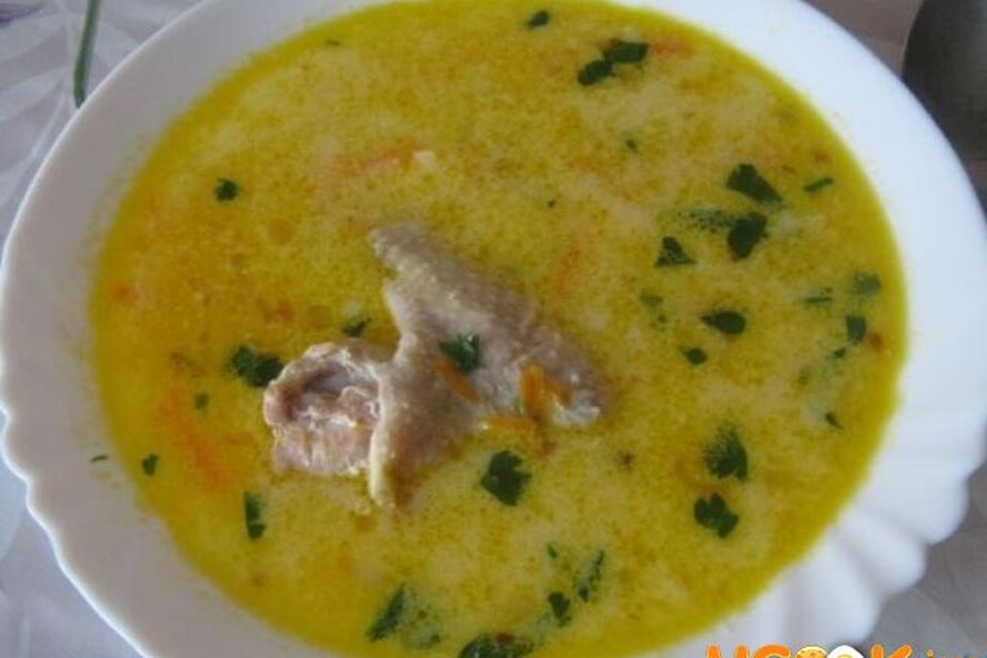 Рецепт сырного супа из плавленого сыра с курицей