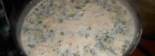 сырный суп с грецким орехом. Шаг 10