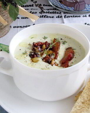 Сырный суп с грудинкой