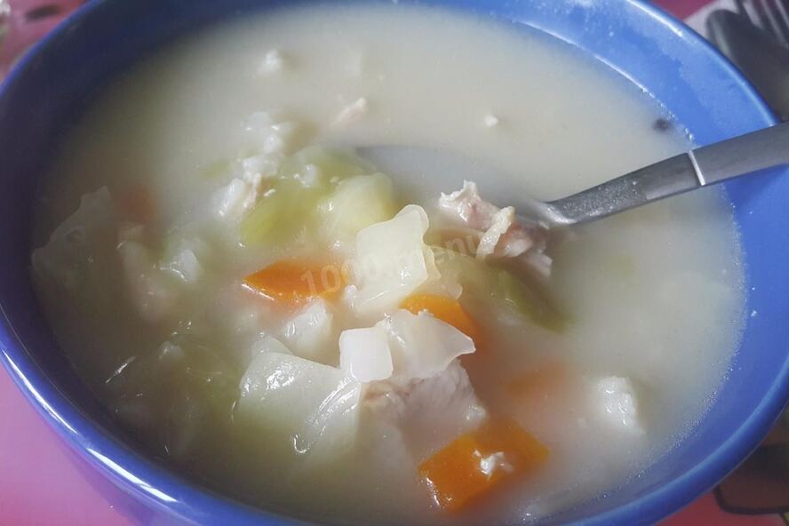 Рецепт сырного супа с капустой курицей и плавленным сыром