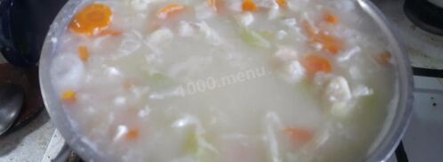 сырный суп с капустой курицей и плавленным сыром. Шаг 13