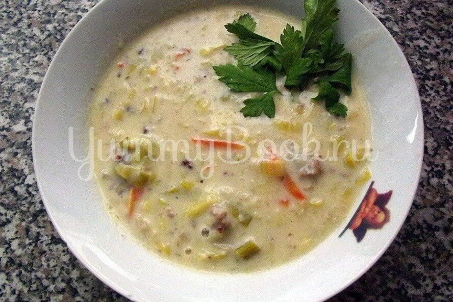 Рецепт сырного супа с луком пореем в мультиварке