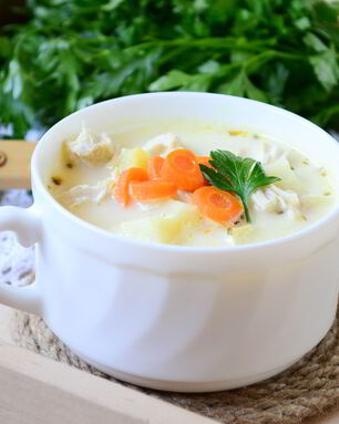 Сырный суп с морковкой