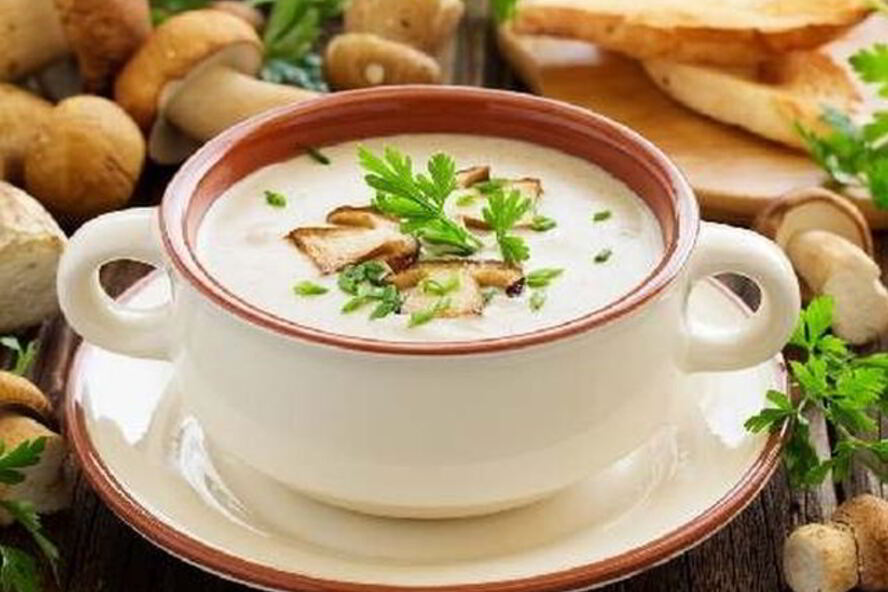 Рецепт сырного супа с шампиньонами