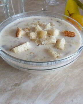 Сырный супчик с грибами и гренками