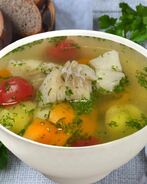 Уха из щуки с помидорами