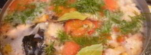 уха из семги с помидорами. Шаг 6