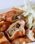 Блинчики с куриной печенью и грибами