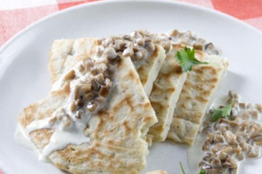 Рецепт блинов с грибным припеком