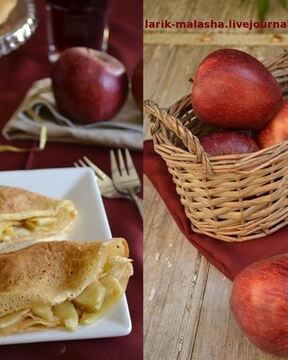 Блины с карамельными яблоками