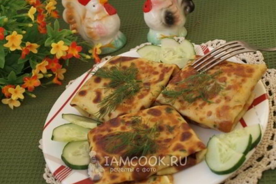 Рецепт блинов с курицей и сыром