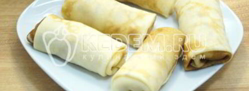 блины с творогом и сгущенкой. Шаг 12