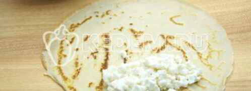 блины с творогом и сгущенкой. Шаг 9