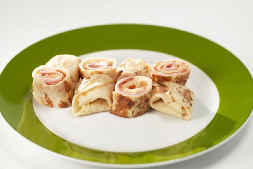 Рецепт блинов с ветчиной и сыром