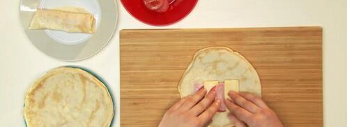 блины с ветчиной и сыром. Шаг 5