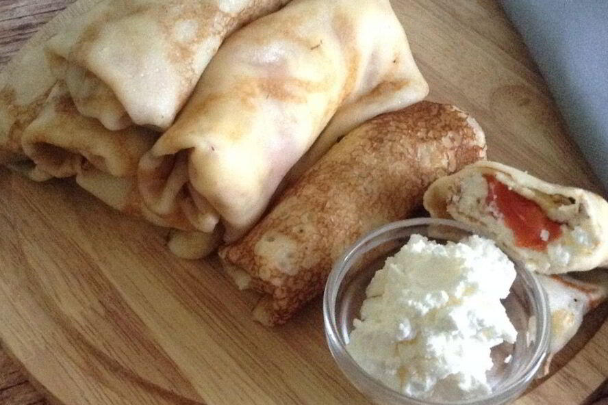 Рецепт блинов со сливочным сыром и семгой