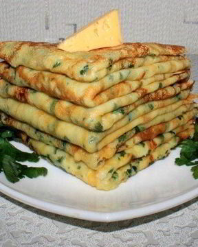 Сырные блинчики с петрушкой