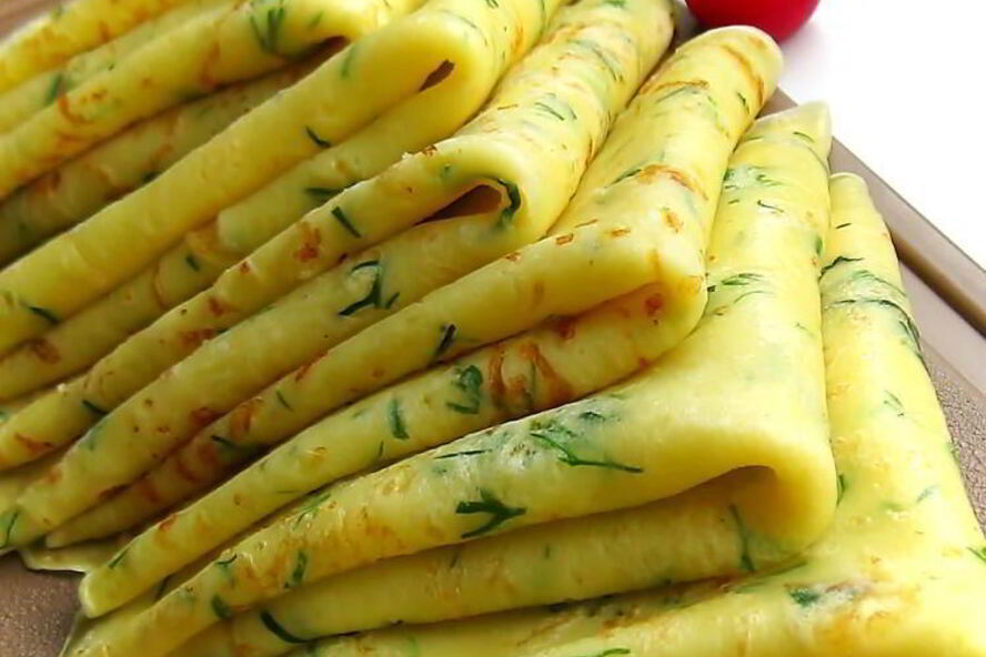 Рецепт сырных блинов с укропом