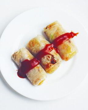 Запеченные вегетарианские блинчики в рисовой бумаге