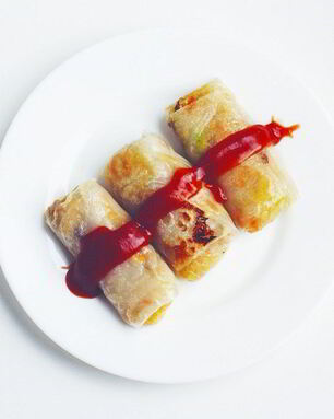 Запеченные вегетарианские блинчики в рисовой бумаге