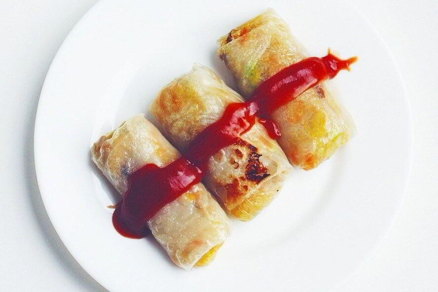 Рецепт запеченных вегетарианских блинчиков в рисовой бумаге