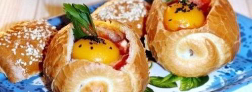 булочки с овощами и курицей. Шаг 11