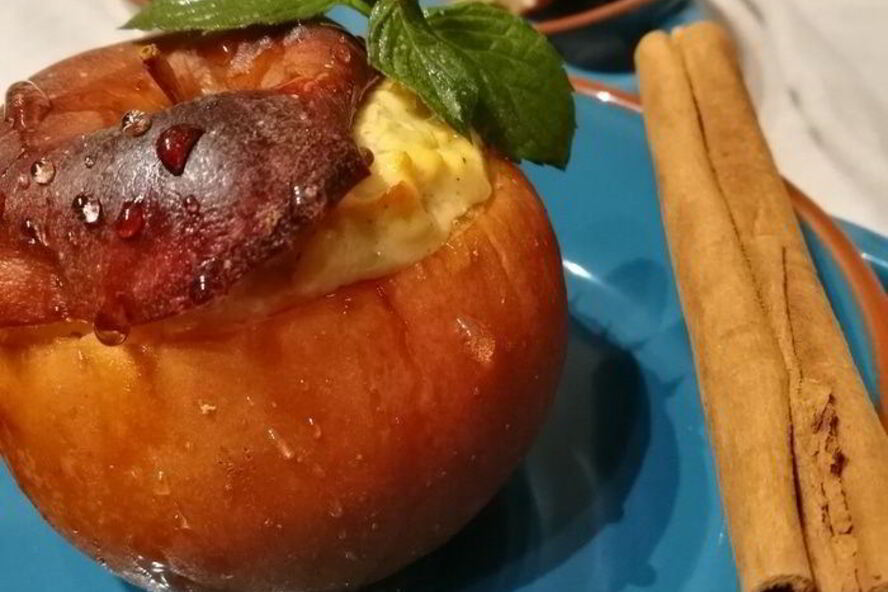 Рецепт чизкейка в яблоке