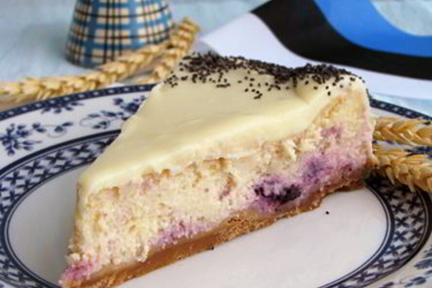 Рецепт лимонного чизкейка с черникой