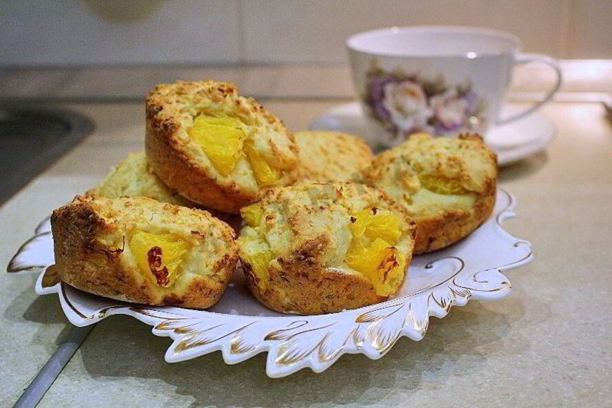 Рецепт кексов творожных с апельсином