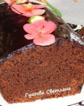 Влажный шоколадный кекс без яиц