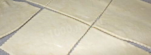 хачапури из слоеного теста с сыром в духовке. Шаг 9